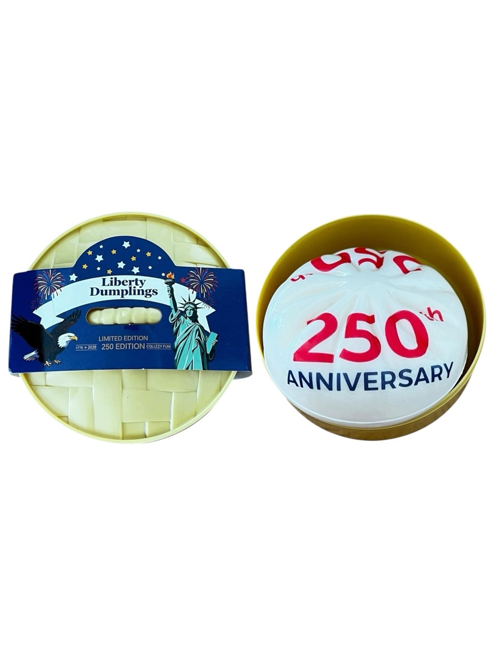NEW Stars America USA 250th Red & Blue B-day Dumpling Squishy Stress Relief Toy